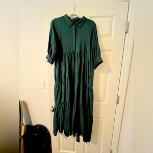 English Factory Green Long Sleeve Dress